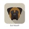 Bull mastiff dog face flat icon, dog series