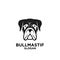 Bull Mastiff head dog logo design