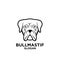 Bull Mastiff head dog logo design