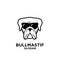 Bull Mastiff head dog logo design