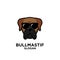 Bull Mastiff head dog logo design