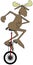 Bull moose riding a unicycle