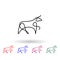 Bull one line multi color icon. Simple thin line, outline vector of animals one line icons for ui and ux, website or mobile