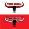 The Bull - Red and black Bull skeleton sign vector design