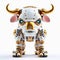 Bull robot, funny robotic animal isolated over white background. Created with generative Ai