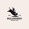 Bull rodeo vintage logo icon illustration Premium