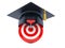 Bull`s eye with mortarboard