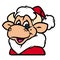 Bull santa claus portrait christmas animal character cartoon