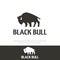 Bull silhouette bull logo,monochrome logo.horn ox illustration standing year symbol in chinese zodiac calendar illustration