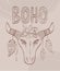 bull skull boho