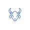 Bull skull line icon concept. Bull skull flat  vector symbol, sign, outline illustration.