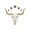 Bull skull wild west icon