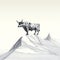 Bull On Snowy Mountain: Abstract Vector Illustration