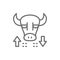 Bull, stock market, finance trade line icon.