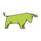 Bull stock market increase symbol isolated