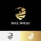Bull or Taurus Head Strong Security Shield Logo Vector