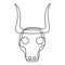 Bull tribal mask continuous single line style on white