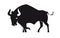 Bull vector black silhouette. Black and white icon buffalo, symbol of the Chinese New Year. 2021, the year of the bull.