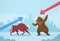 Bull vs Bear Stock Exchange Concept Finance