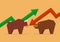 Bull vs Bear symbol of stock market