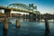 Bullards Bridge in Bandon, Oregon. Old Pilings in foreground.