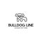 Bulldog Animal Line Abstract Illustration Vector Logo