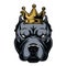 Bulldog Annimal head Crown Ring logo icon vector illustration