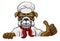 Bulldog Chef Mascot Sign Cartoon
