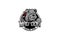 Bulldog with collar spike cartoon vector logo template