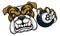 Bulldog Dog Angry Pool Billiards Mascot Cartoon