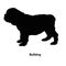 Bulldog dog breeds vector silhouettes set