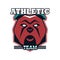 Bulldog head animal emblem icon with athletic team lettering