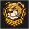Bulldog head mascot - security emblem.