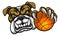 Bulldog Holding Basketball Ball Sports Mascot