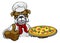 Bulldog Pizza Chef Cartoon Restaurant Mascot Sign