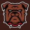 Bulldog red Annimal head logo mascot icon vector