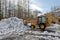 Bulldozer clearing snow