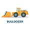 Bulldozer crawler tracked tractor equipped with substantial metal plate