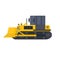 Bulldozer. Crawler tractor, vector illustration