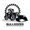 Bulldozer excavator logo design illustration