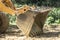 Bulldozer flattens road