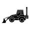 Bulldozer icon, vector illustration, black sign on isolated background