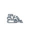 bulldozer icon vector from vehicles transportation concept. Thin line illustration of bulldozer editable stroke. bulldozer linear