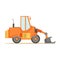 Bulldozer Loader Truck Machine , Part Of Roadworks And Construction Site Series Of Vector Illustrations