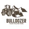 Bulldozer logo design template illustration