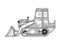 Bulldozer machine sketch engraving vector