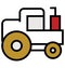 Bulldozer Outline and Filled Isolated vector Icon that can be easily edited or modified