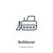 Bulldozer outline vector icon. Thin line black bulldozer icon, flat vector simple element illustration from editable construction