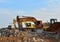 Bulldozer Shantui and Group Excavators brands of the Hyundai, Kraneks, Komatsu with hydraulic shears