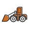 Bulldozer. Vector illustration decorative design